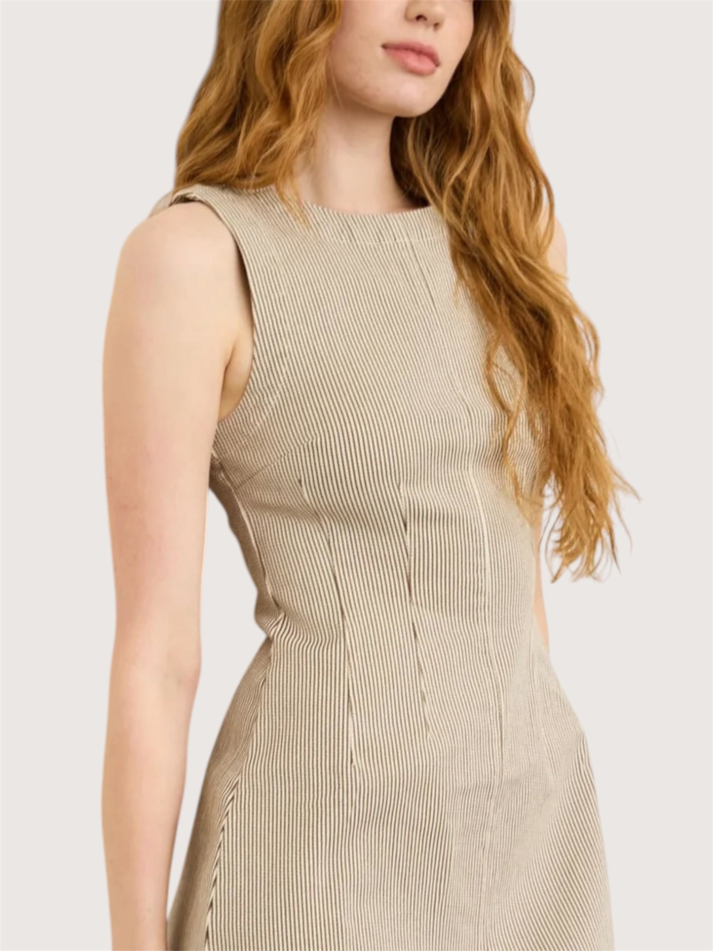Striped Fitted Waist Dress