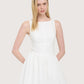 Boatneck Button Front Dress