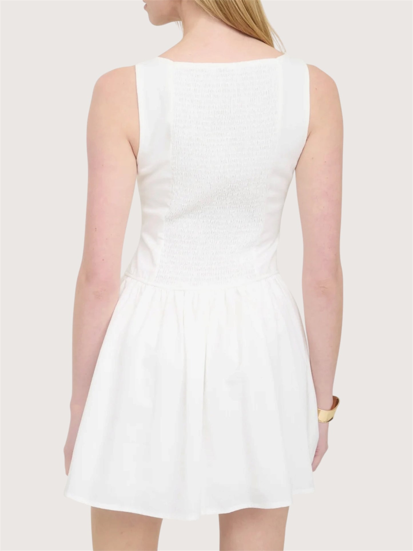 Boatneck Button Front Dress