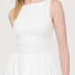 Boatneck Button Front Dress