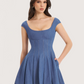Denim Cap Sleeve Dress