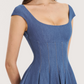 Denim Cap Sleeve Dress
