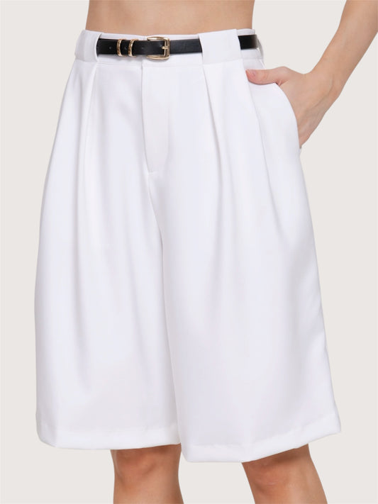Belted Bermuda Shorts
