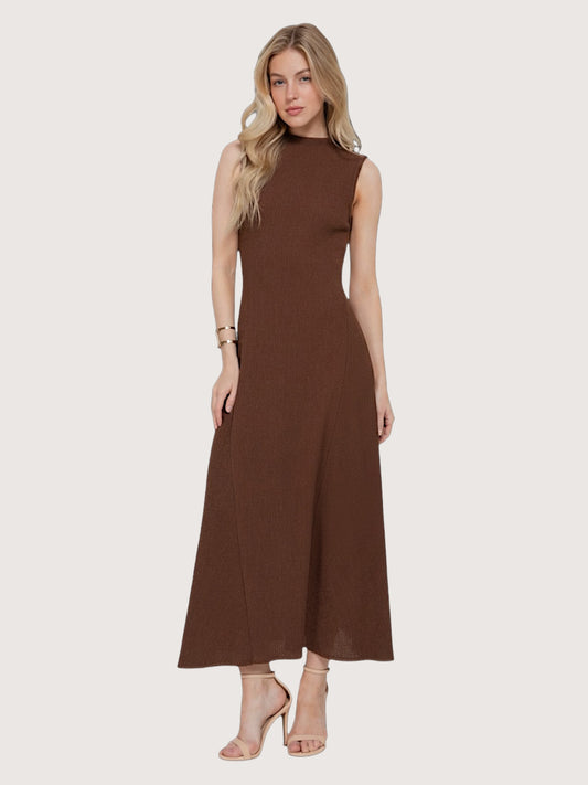 princess polly baby blue dress Cream And Brown Pointelle Knitted Midi Dress main image 0