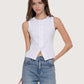 Lily Button Front Top | White