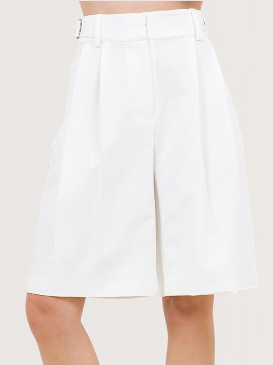 Pleated Bermuda Shorts