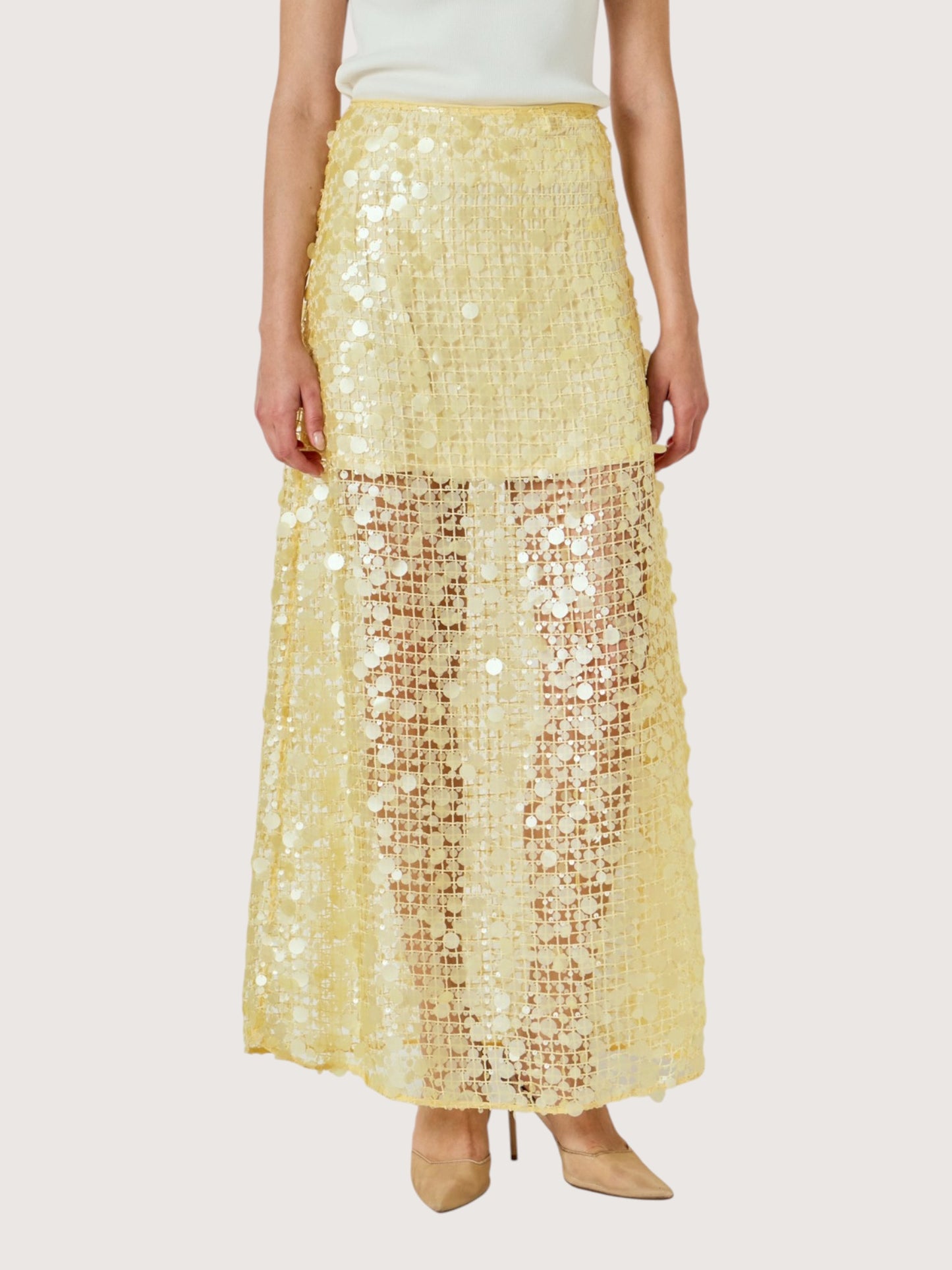 Sequin Mesh Maxi Skirt