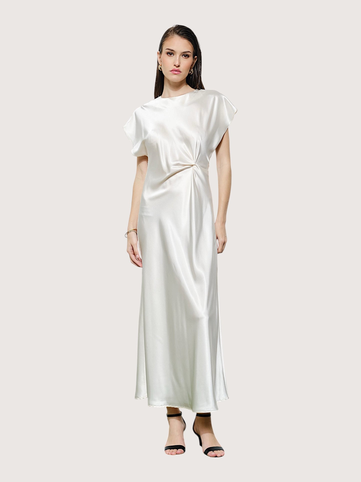 Cora Draped Dress | Ivory