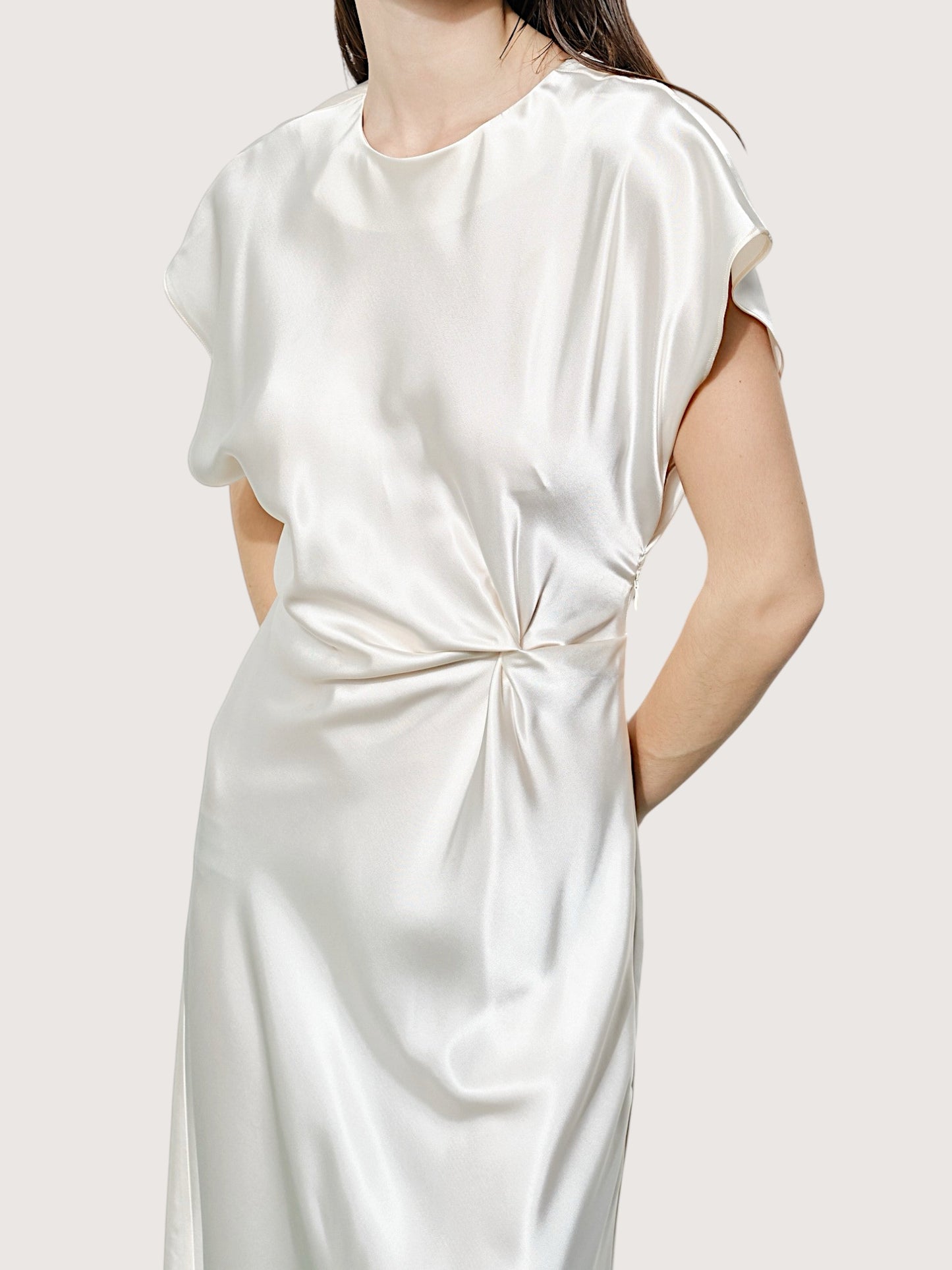 Cora Draped Dress | Ivory