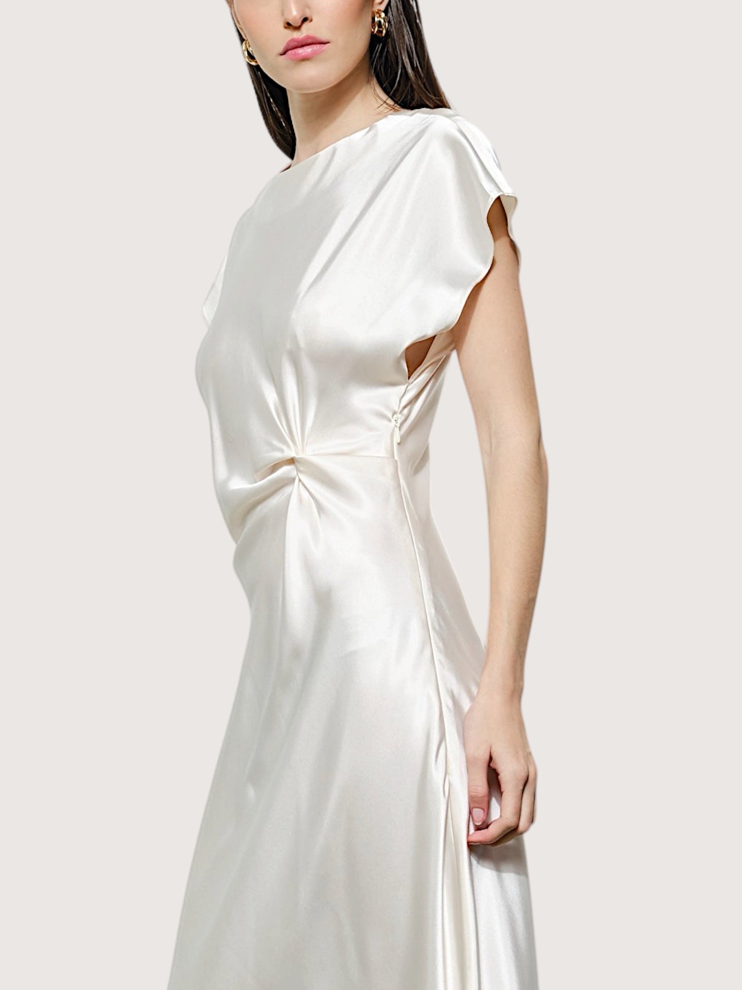 Cora Draped Dress | Ivory