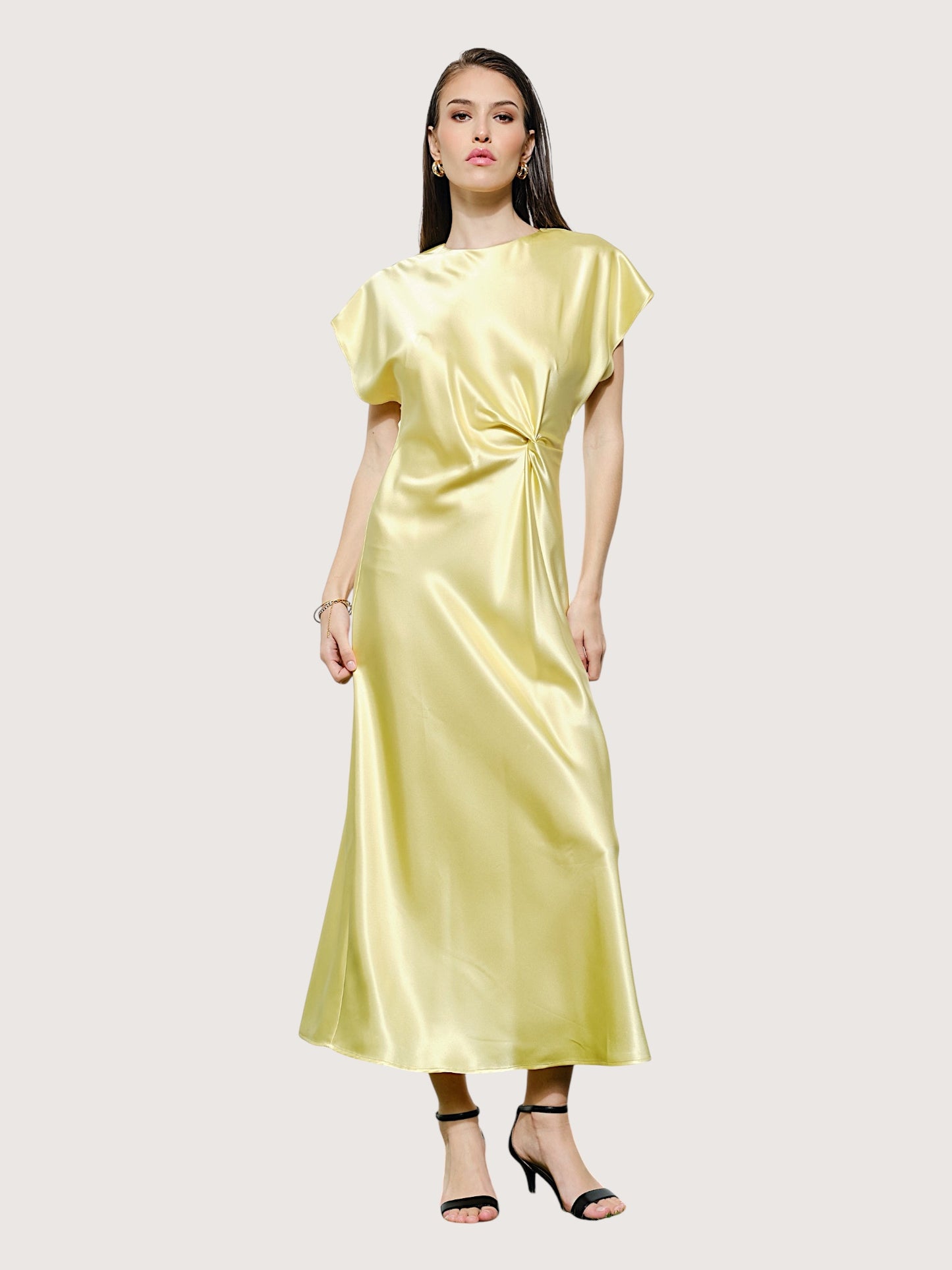 Cora Draped Dress | Yellow