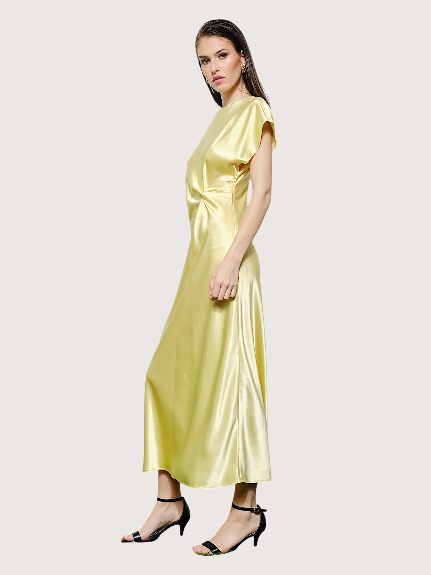 Cora Draped Dress | Yellow