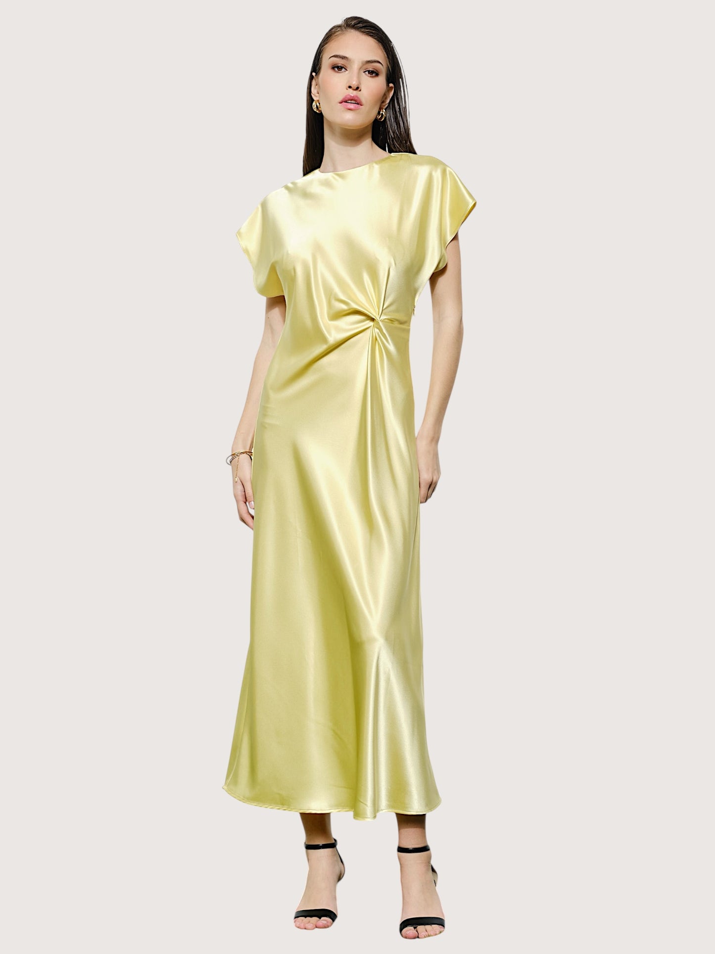 Cora Draped Dress | Yellow