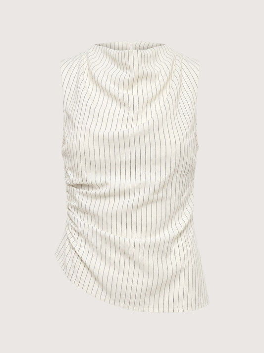 Romy Striped Draped Top
