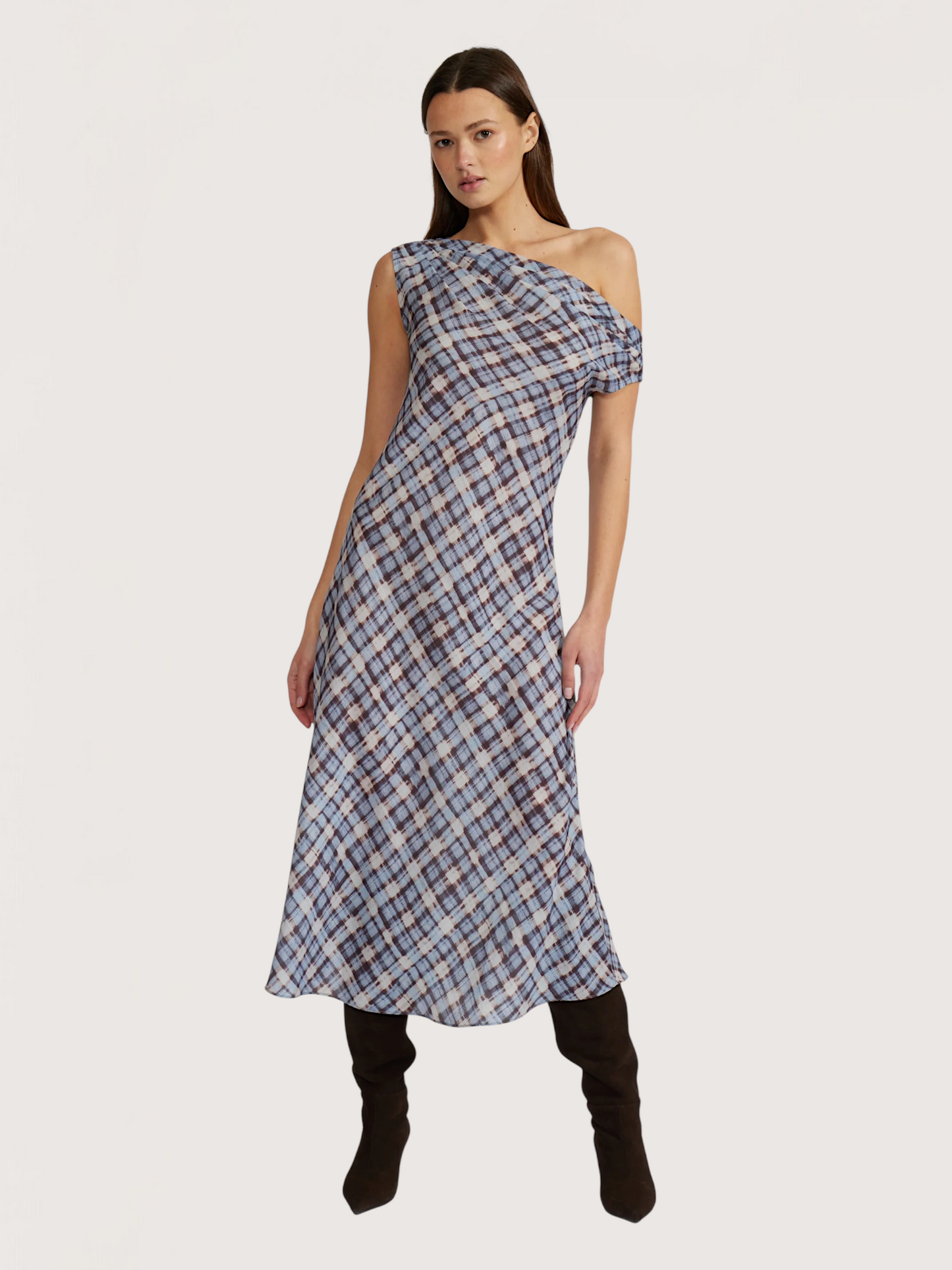 Ace Plaid Asymmetric Dress