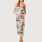Velvet Bustier Midi Dress