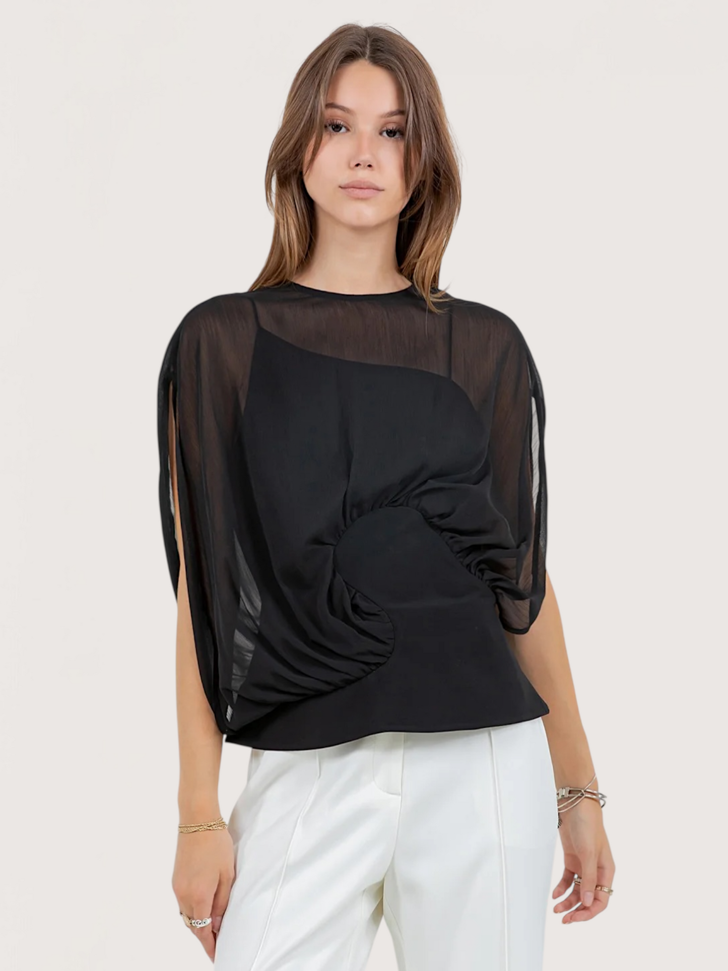 Chiffon Draped Blouse