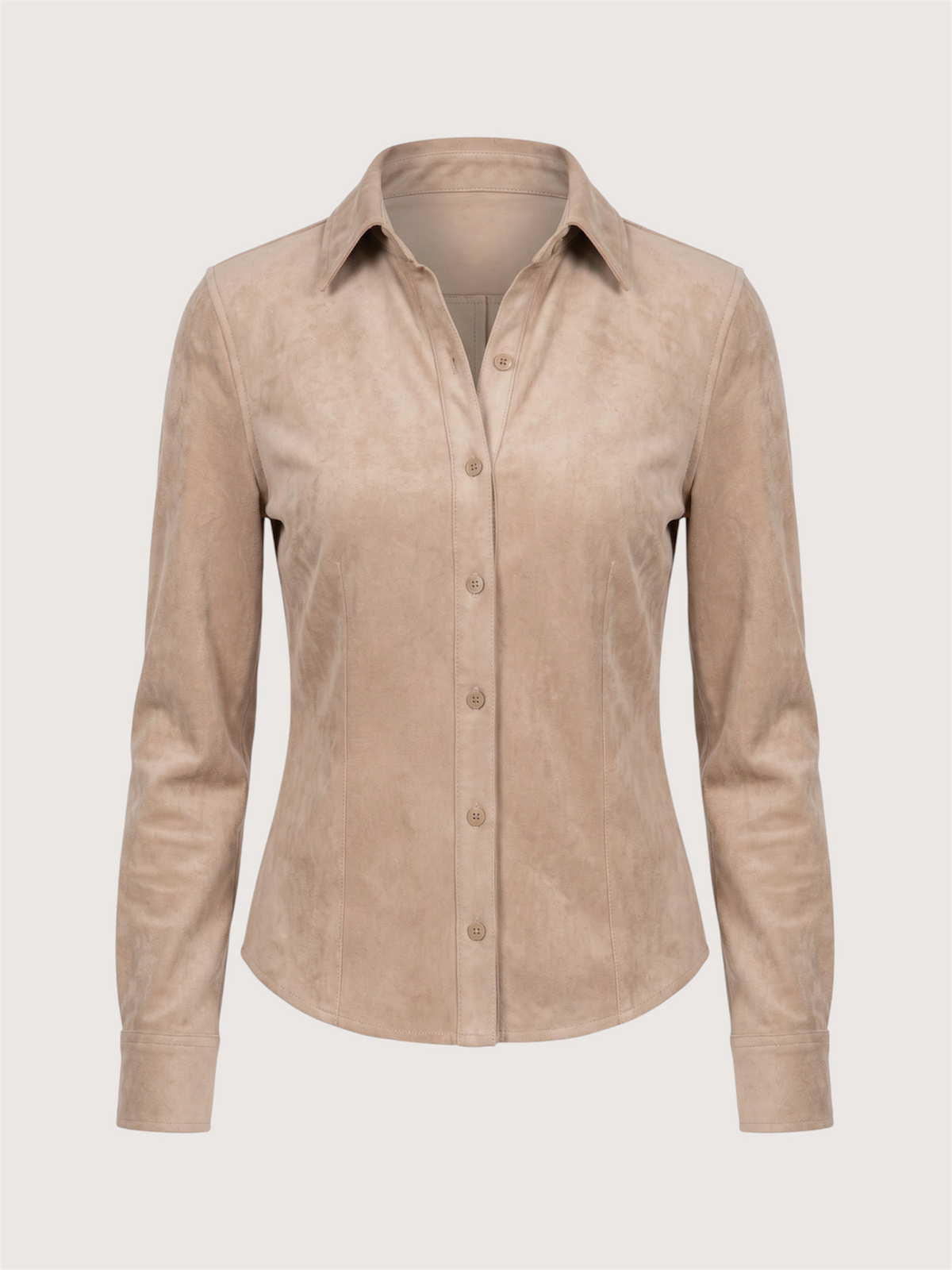 Tapered Waist Suede Top | Taupe