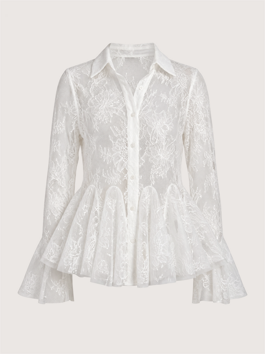 Jewel Lace Peplum Top