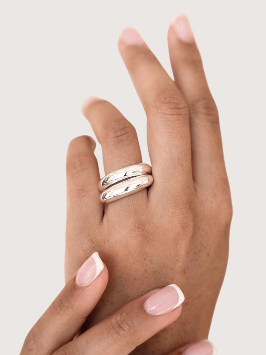 Dome Ring Set | Silver