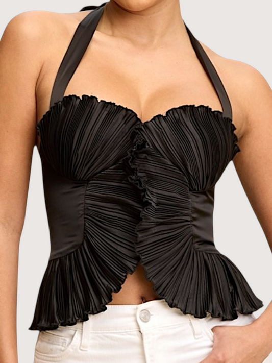 Peyton Pleated Halter Top