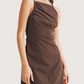 Gathered Asymmetric Cami Dress