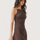 Gathered Asymmetric Cami Dress