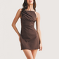 Gathered Asymmetric Cami Dress