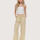 Wide Leg Striped Pants | Yellow