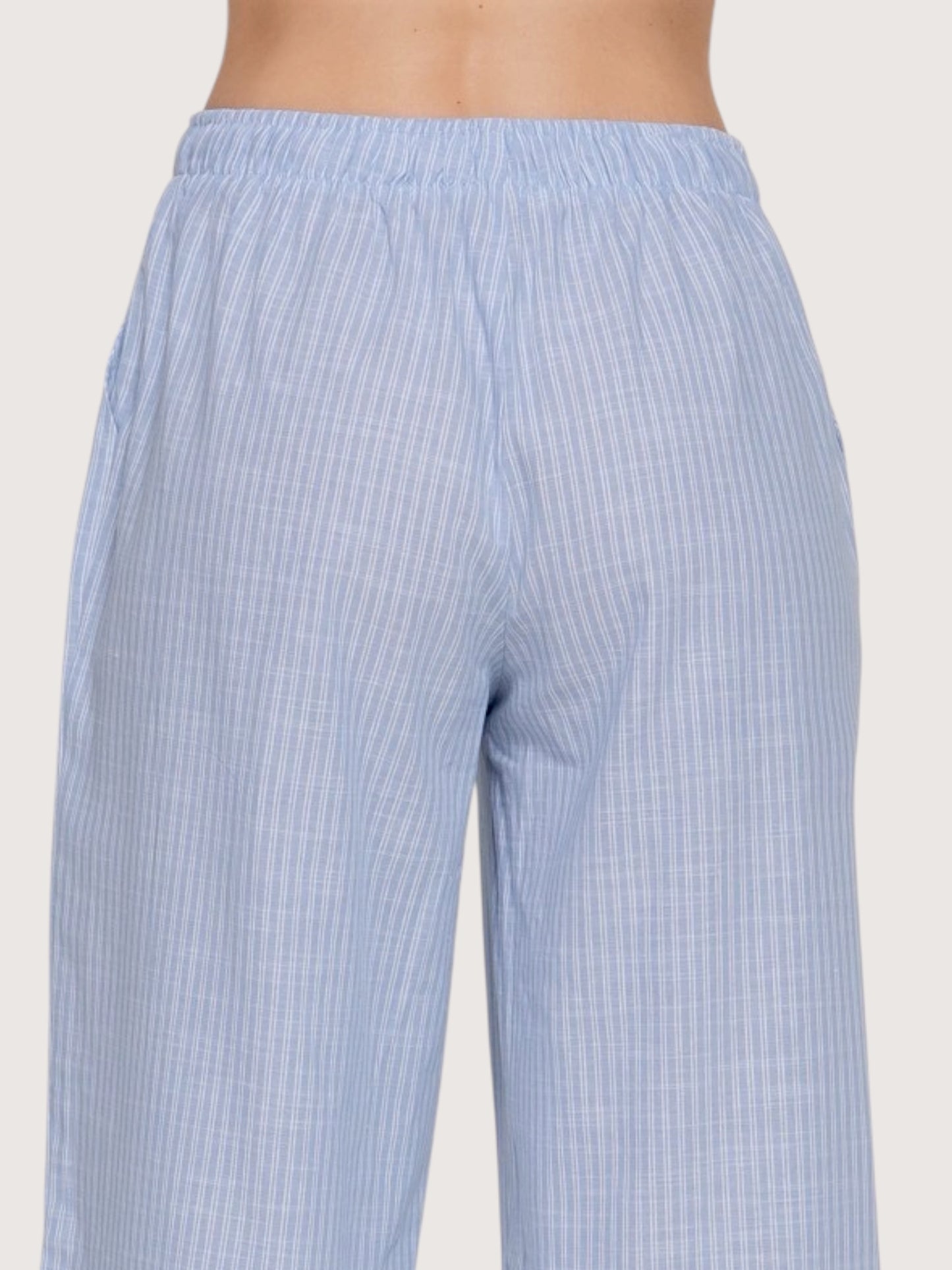 Wide Leg Striped Pants | Blue