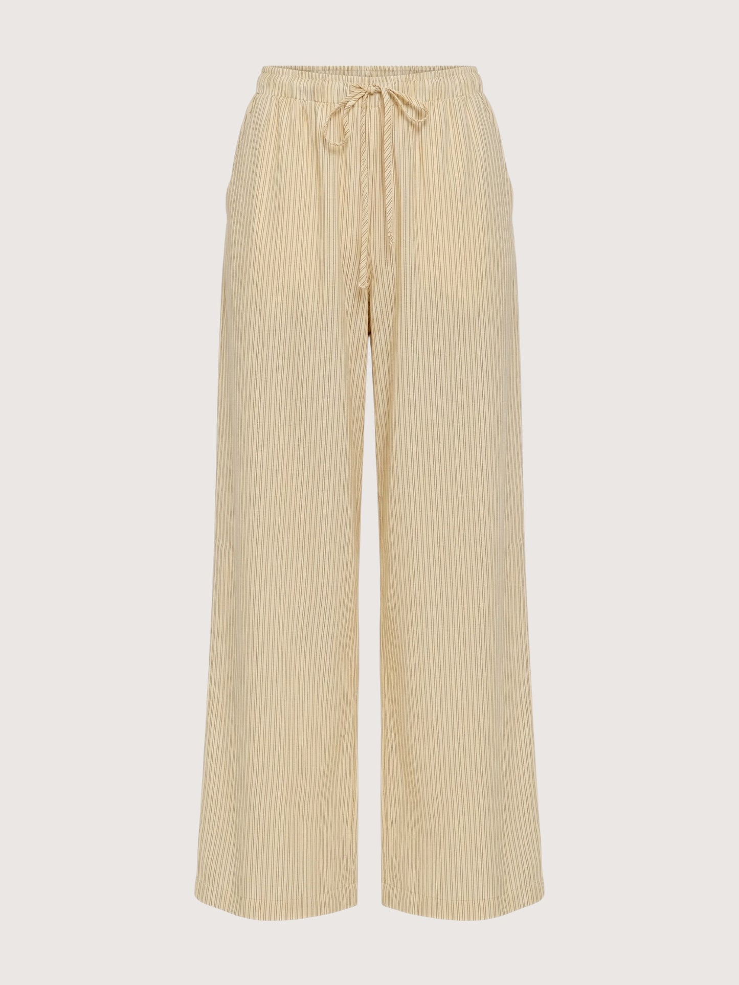 Wide Leg Striped Pants | Yellow