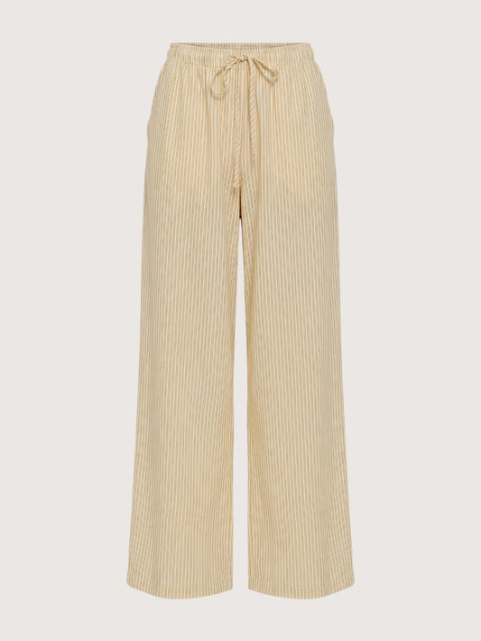 Wide Leg Striped Pants | Yellow