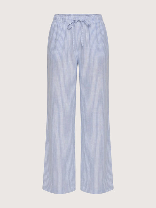 Wide Leg Striped Pants | Blue