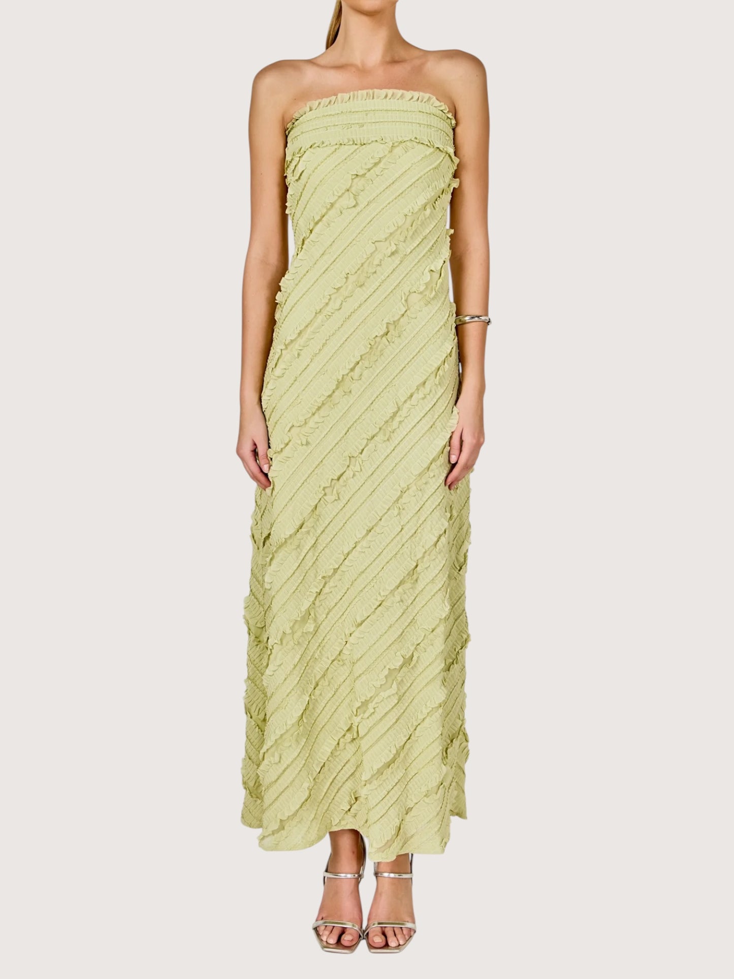 Ruffled Column Maxi Dress