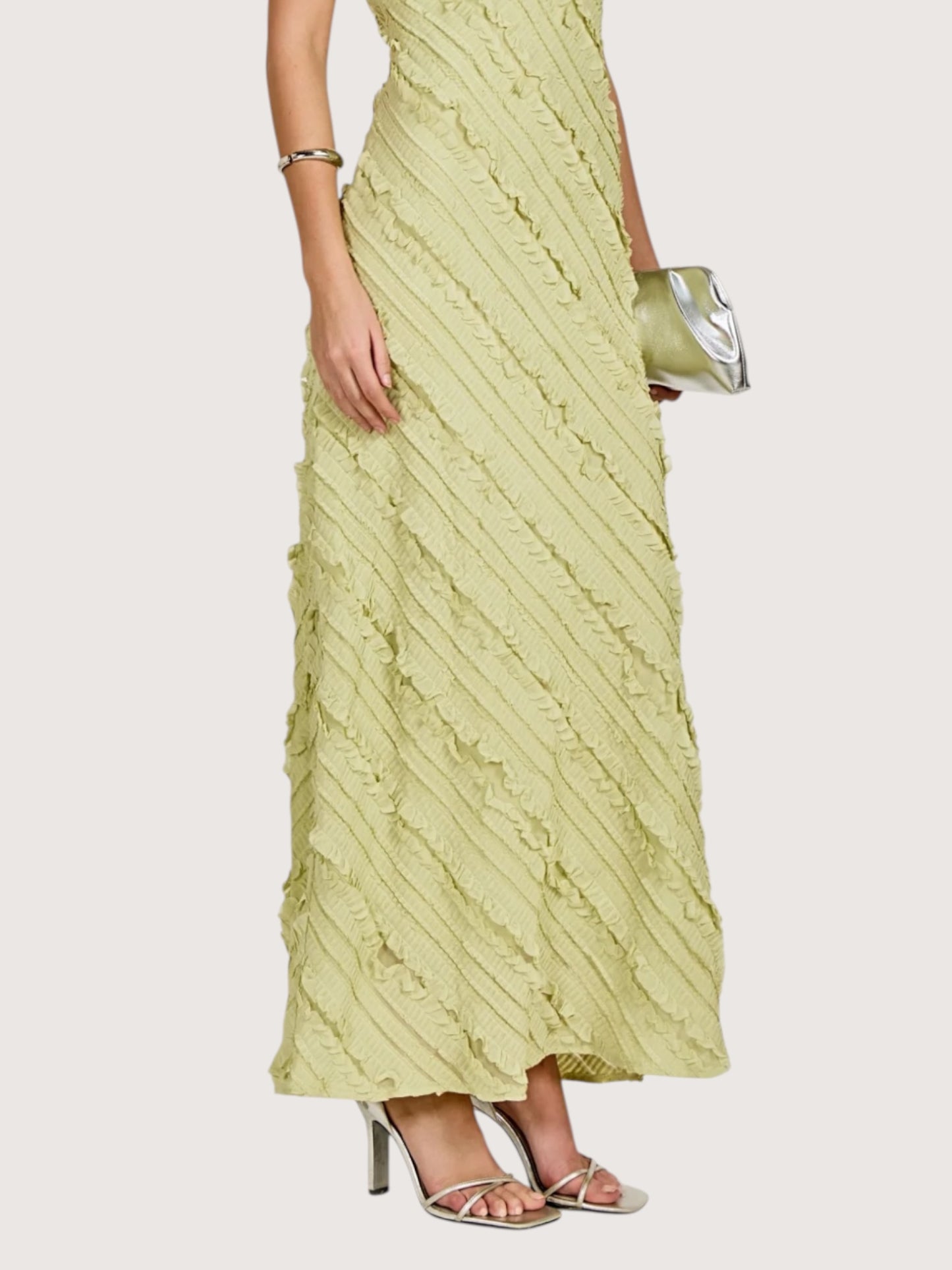 Ruffled Column Maxi Dress