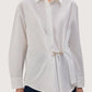 Horse Bit Poplin Blouse | White