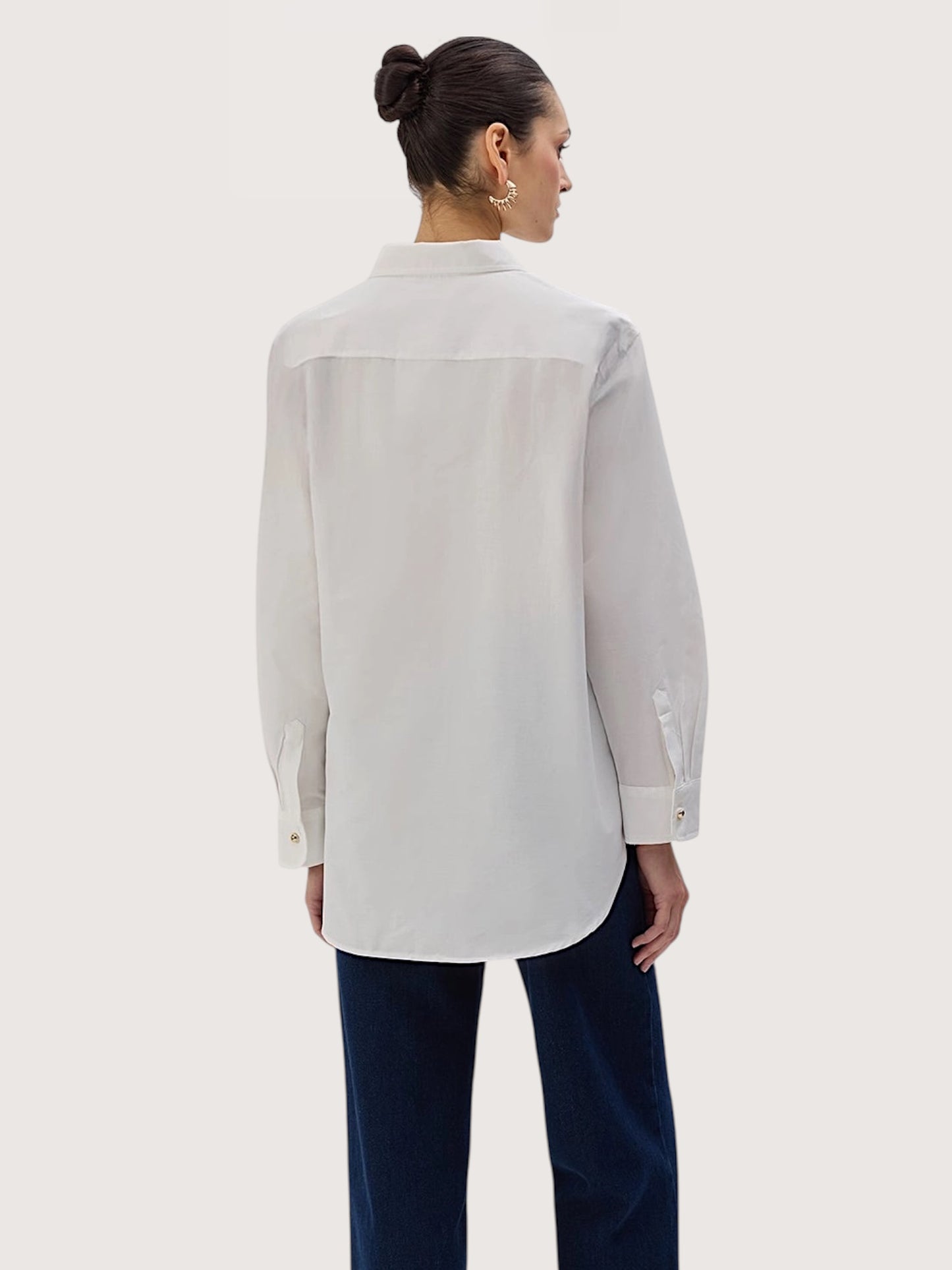 Horse Bit Poplin Blouse | White