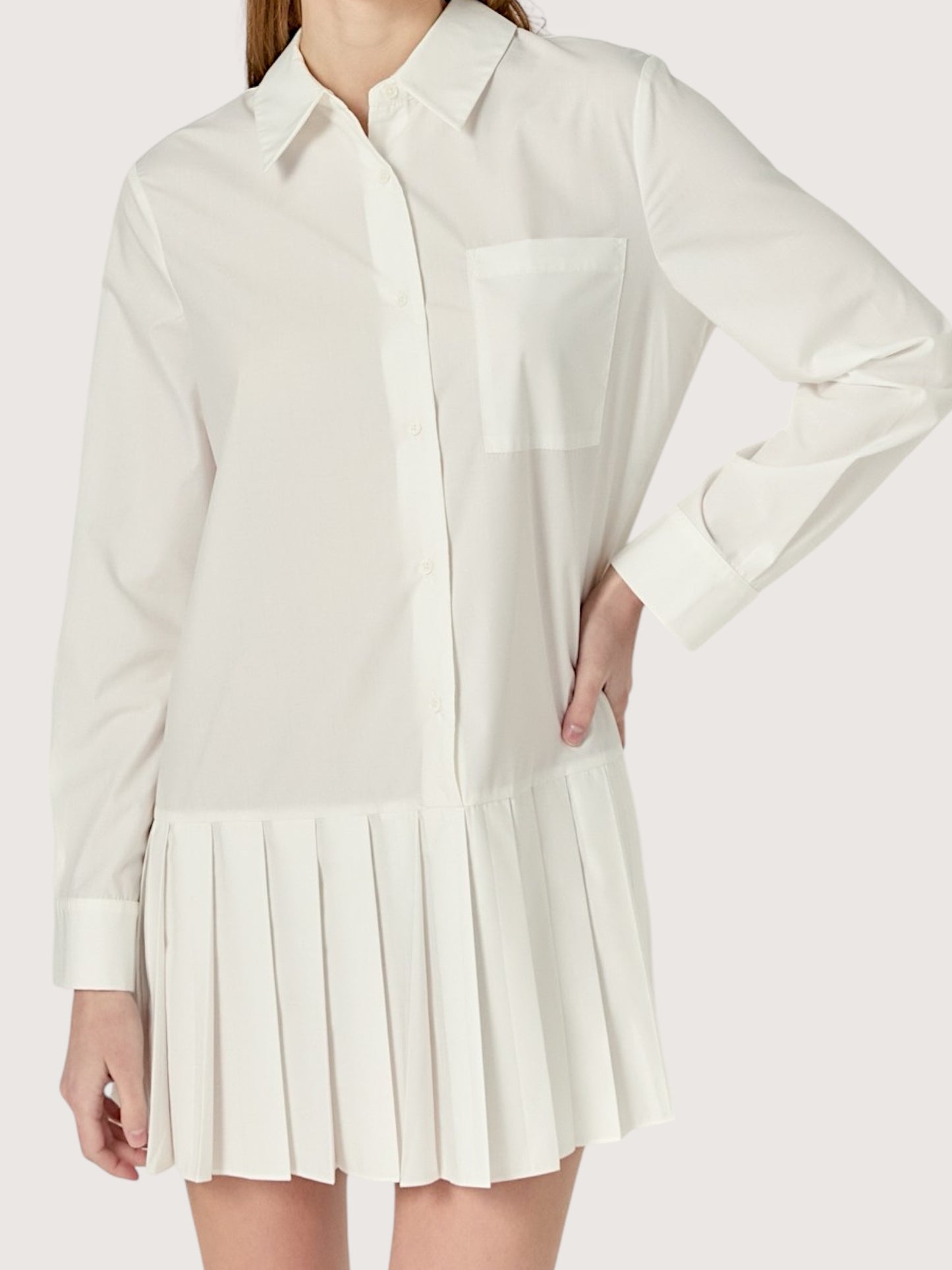 Drop Hem Pleated Dress