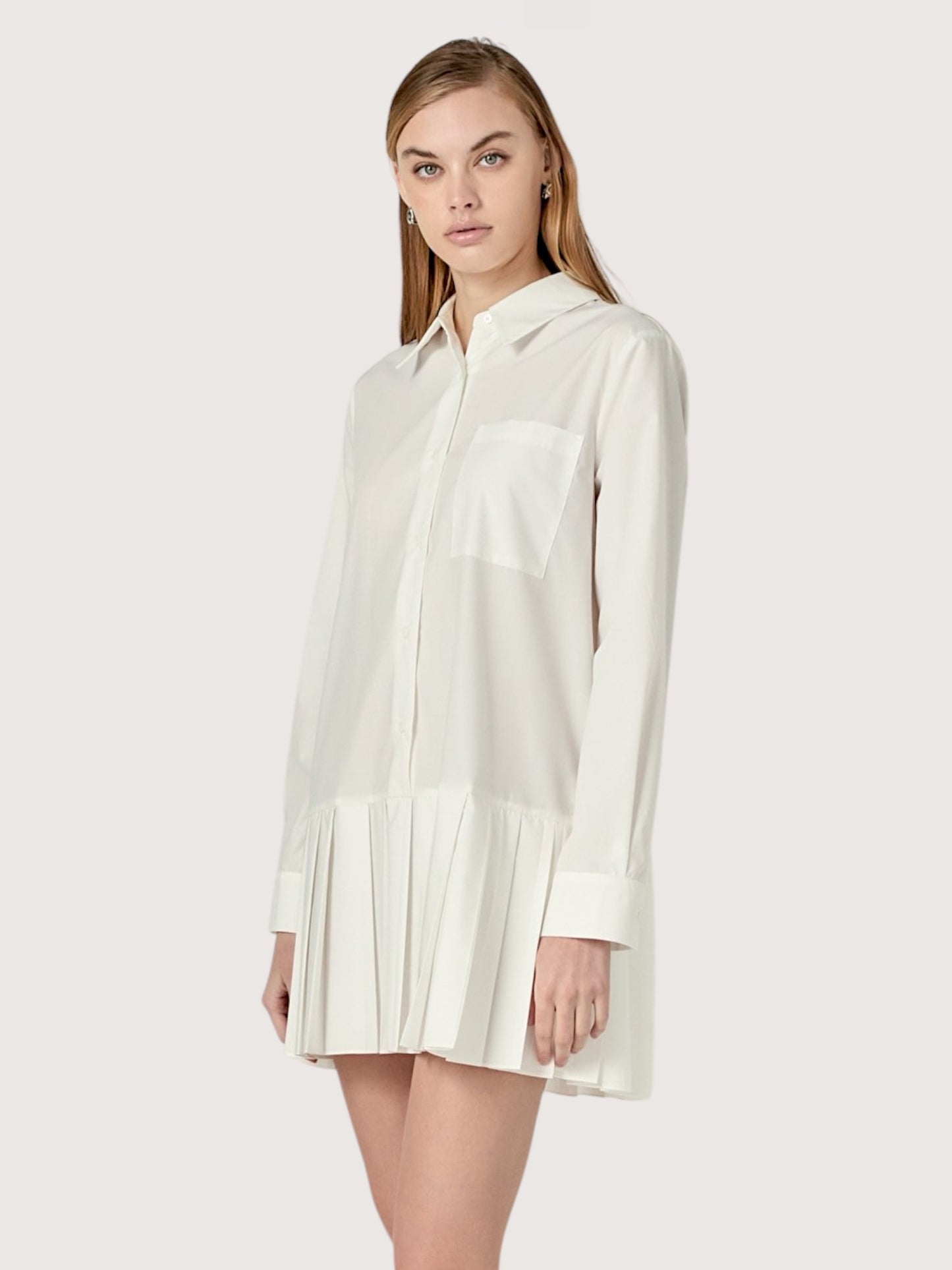 Drop Hem Pleated Dress