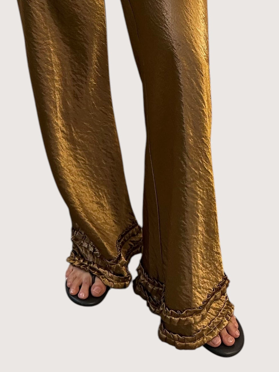 Audrey Satin Pant | Bronze