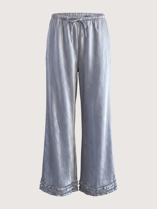 Audrey Satin Pant | Icy Blue