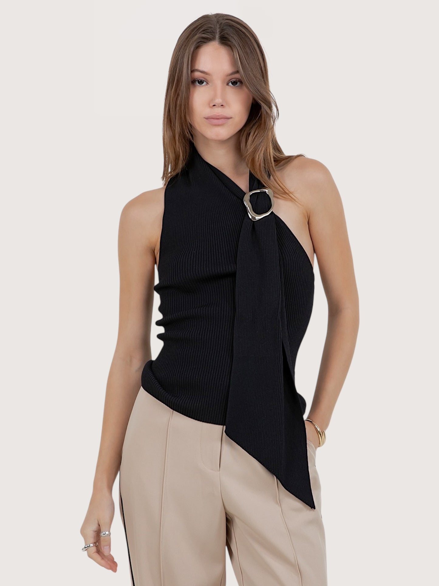 One Shoulder Scarf Top