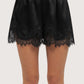Lace Trim Satin Short