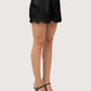 Lace Trim Satin Short