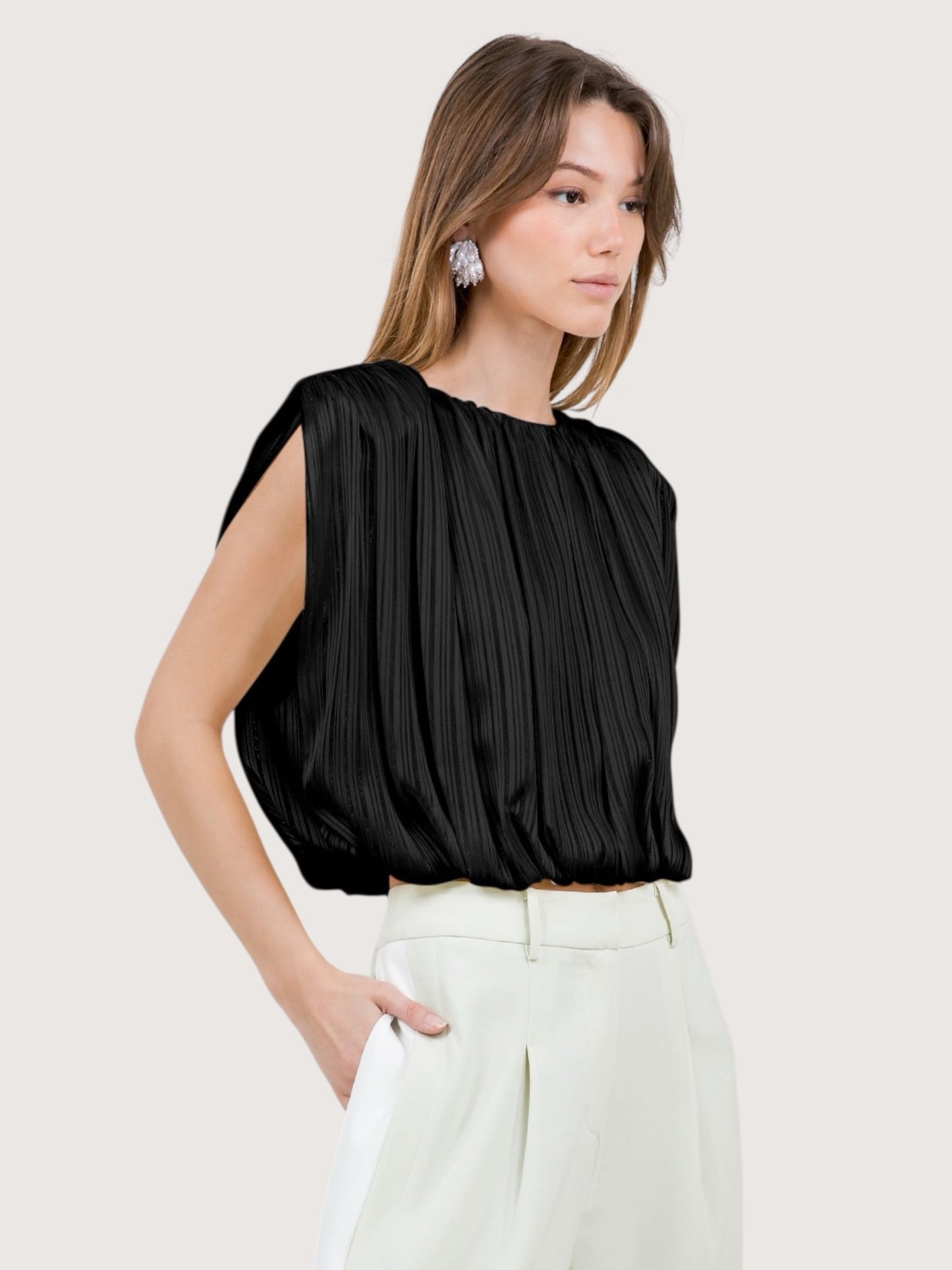 Padded Shoulder Bubble Top