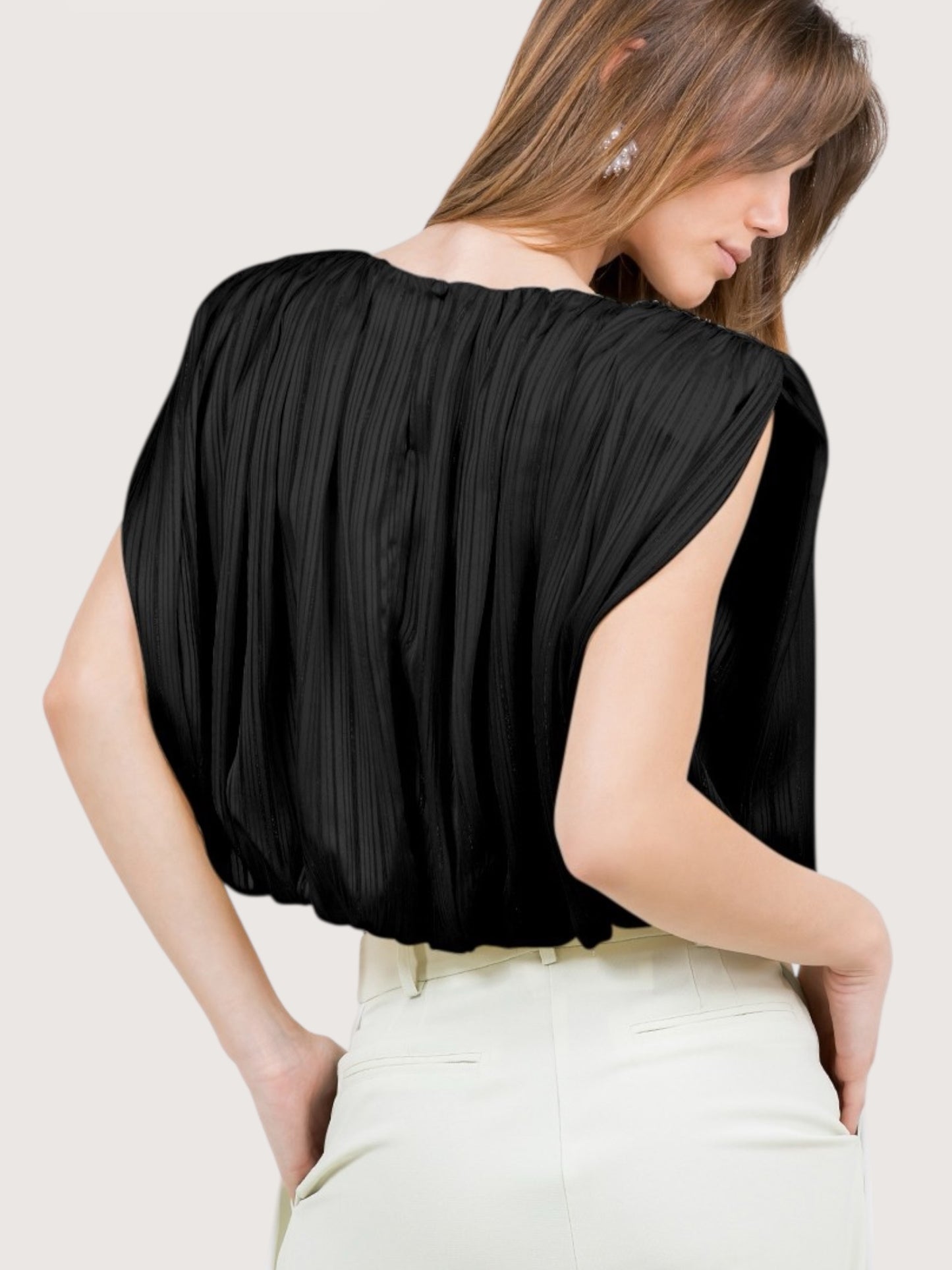 Padded Shoulder Bubble Top