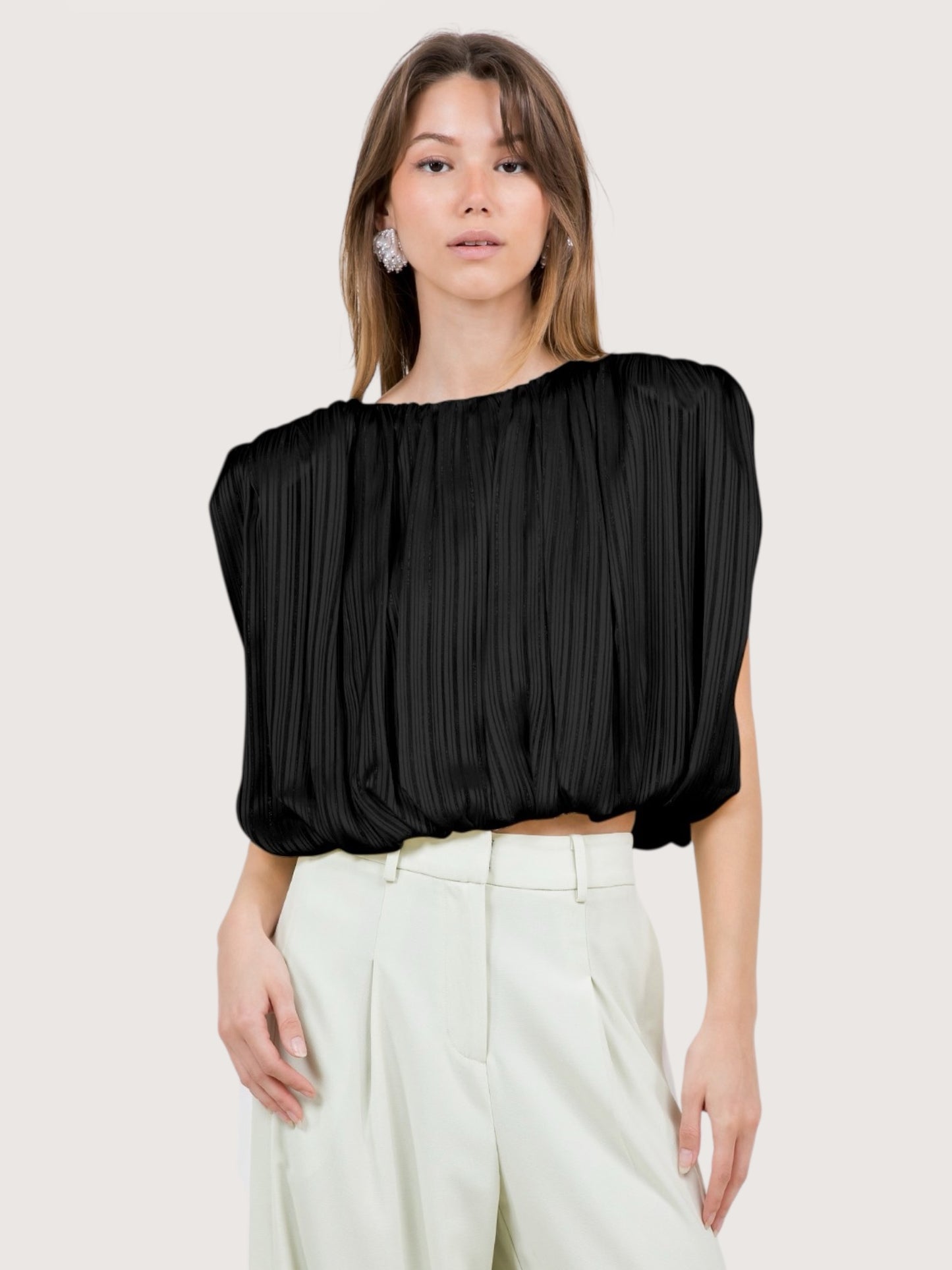 Padded Shoulder Bubble Top