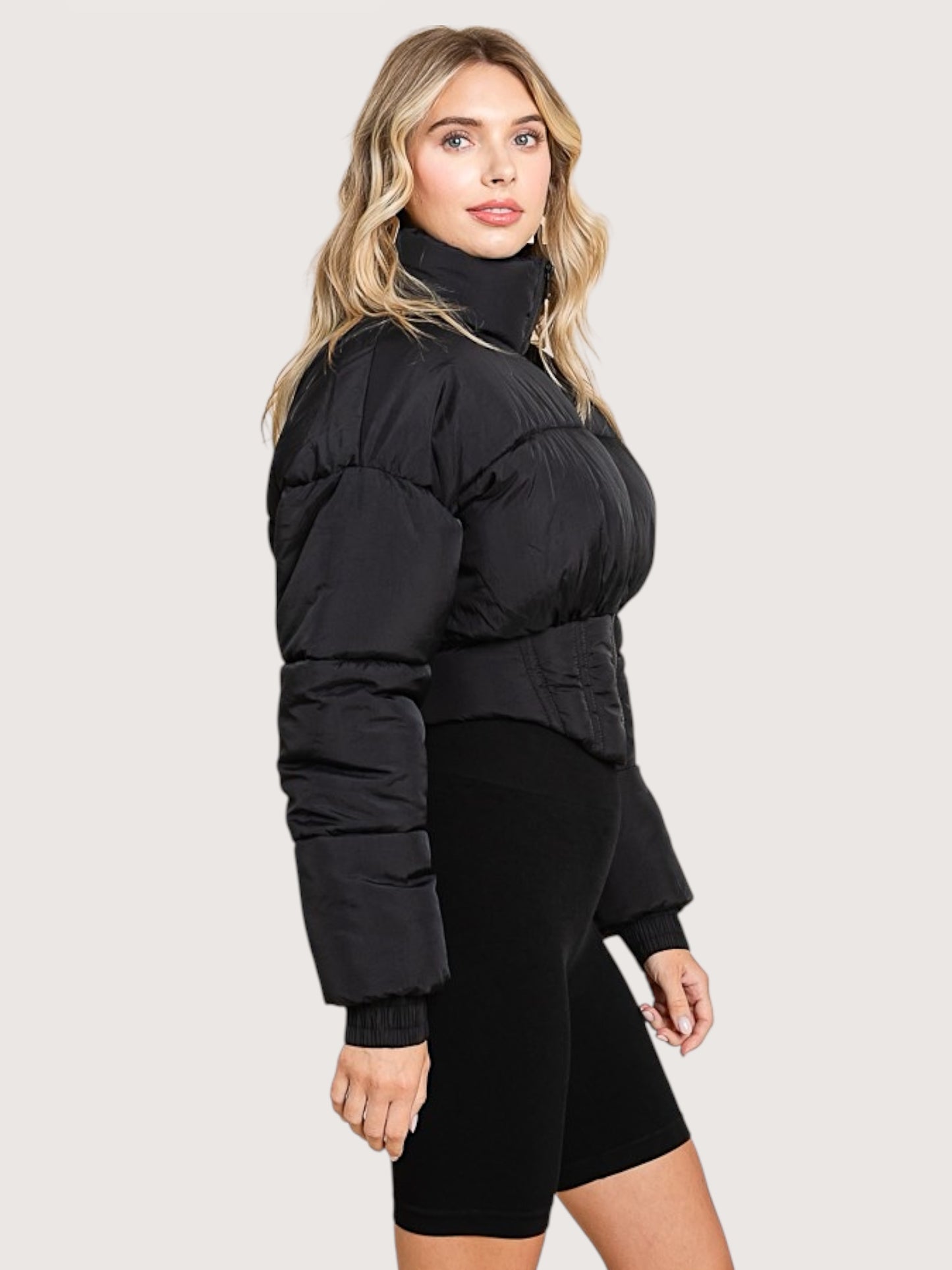 Corset Zipper Puffer Jacket