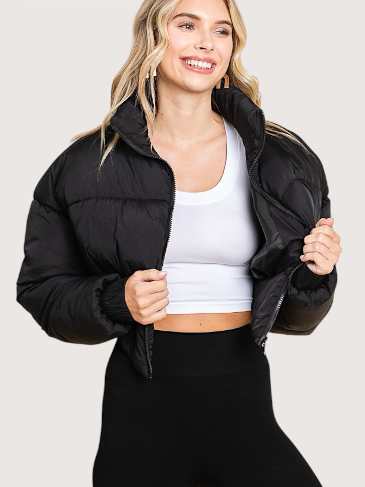 Corset Zipper Puffer Jacket