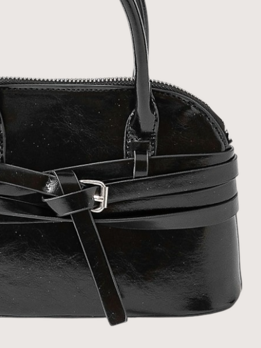 Multi Strap Buckle Bag | Black